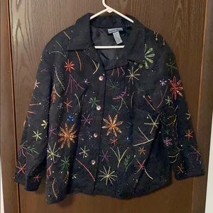 Indigo Moon embroidered beaded jacket